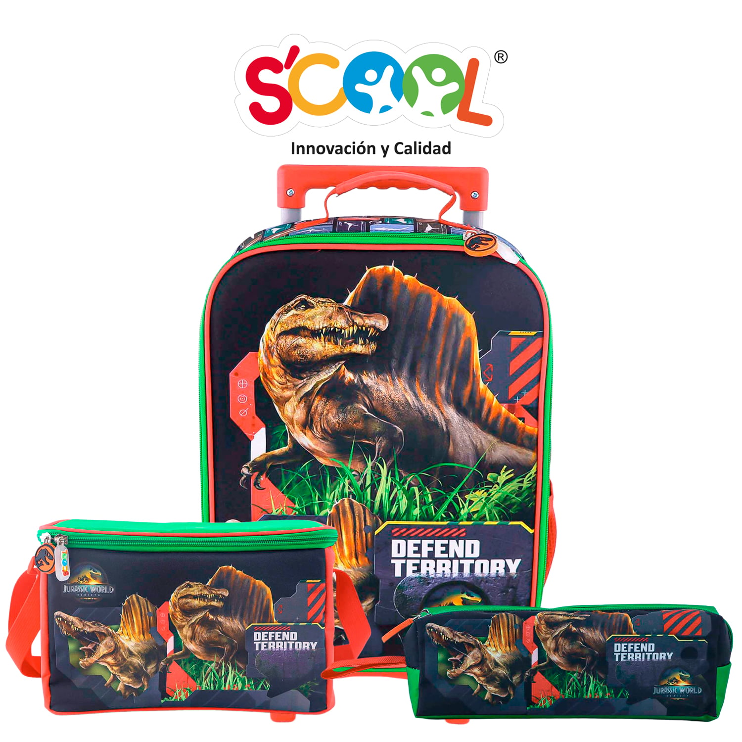SCOOL - SET MALETA KOMBAT MED EVA 3D JURASSIC - 1