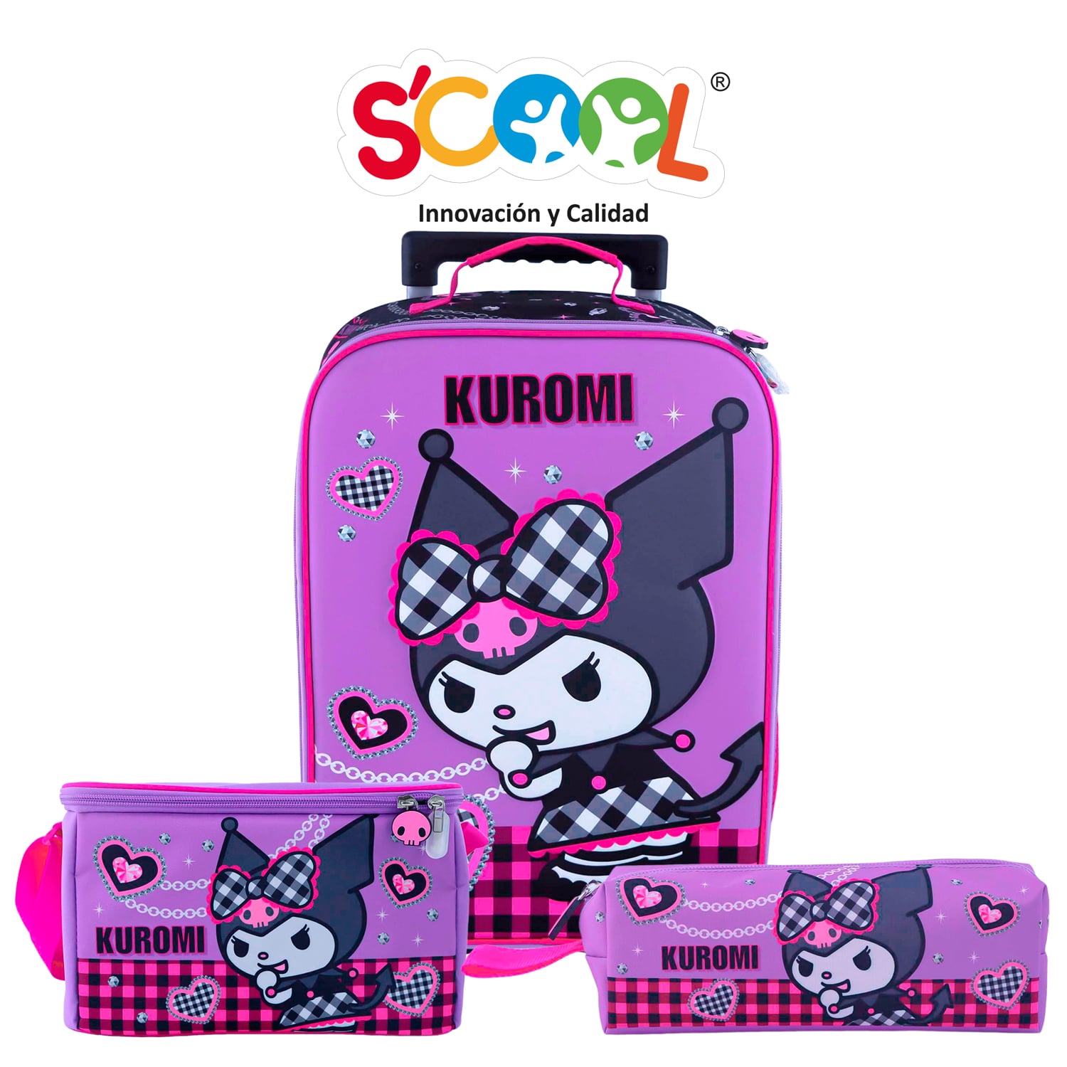 SCOOL - SET MALETA KOMBAT GDE EVA 3D KUROMI_C - 1