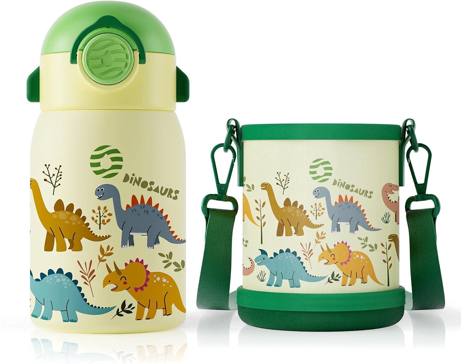 FJBOTTLE - BOTELLA DE AGUA PARA NIÑOS CON CAÑITA SIN BPA, A PRUEBA DE FUGAS, 400ML - 1