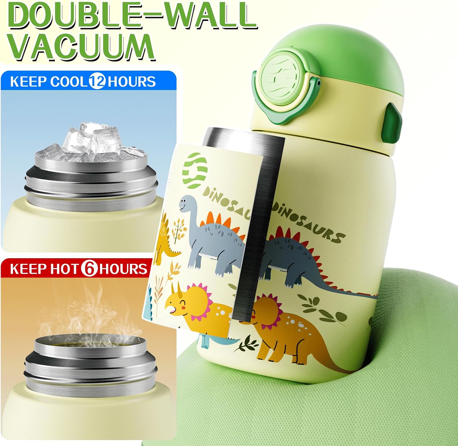 FJBOTTLE - BOTELLA DE AGUA PARA NIÑOS CON CAÑITA SIN BPA, A PRUEBA DE FUGAS, 400ML - 4