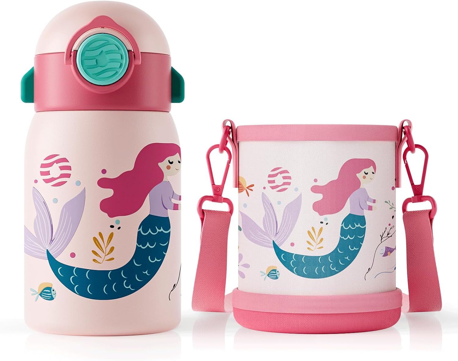 FJBOTTLE - BOTELLA DE AGUA PARA NIÑOS CON CAÑITA SIN BPA, A PRUEBA DE FUGAS, 400ML - 1