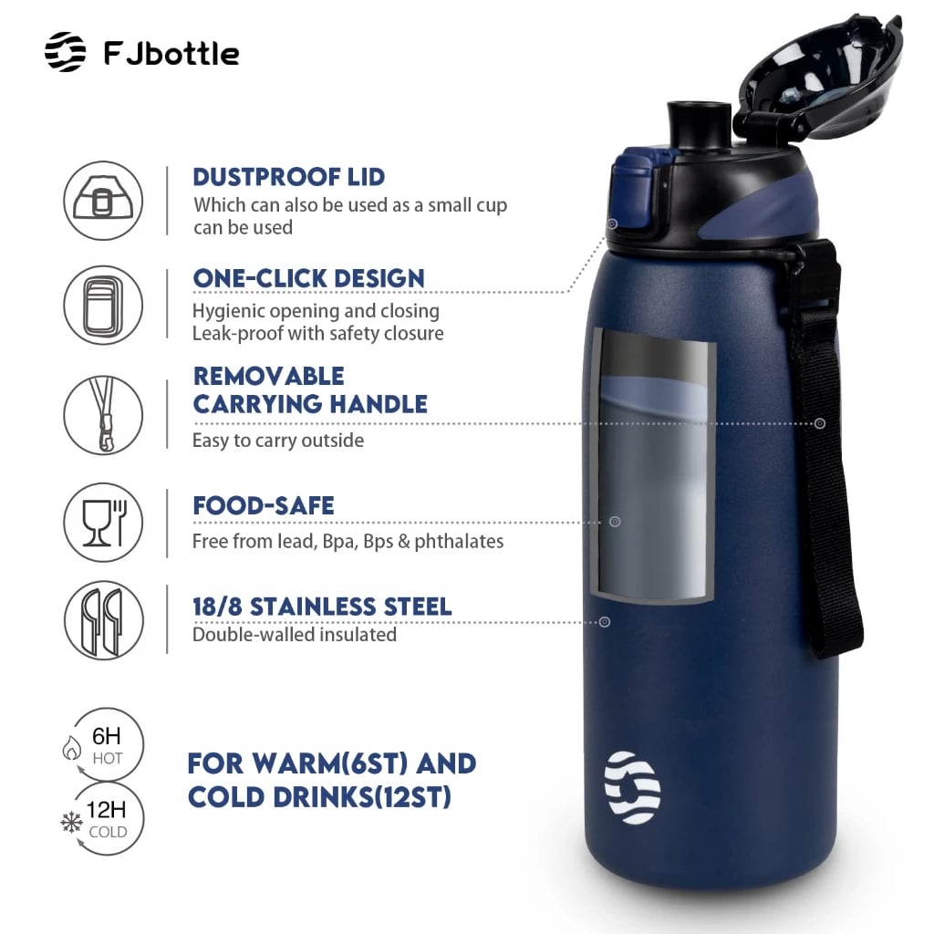 FJBOTTLE - BOTELLA DE AGUA CON AISLAMIENTO Y TAPA TRITÁN 800ML C/PORTA BOTELLA - 2