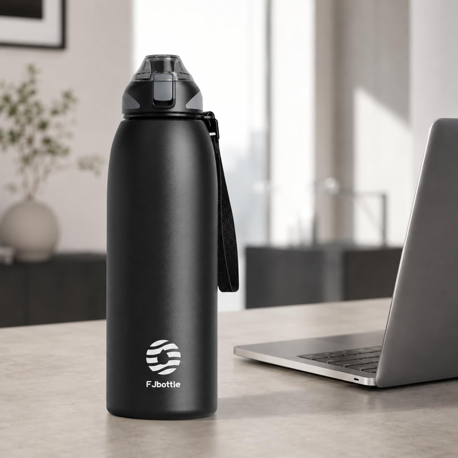 FJBOTTLE - BOTELLA DE AGUA CON AISLAMIENTO Y TAPA TRITÁN 1500ML - NEGRO - 2