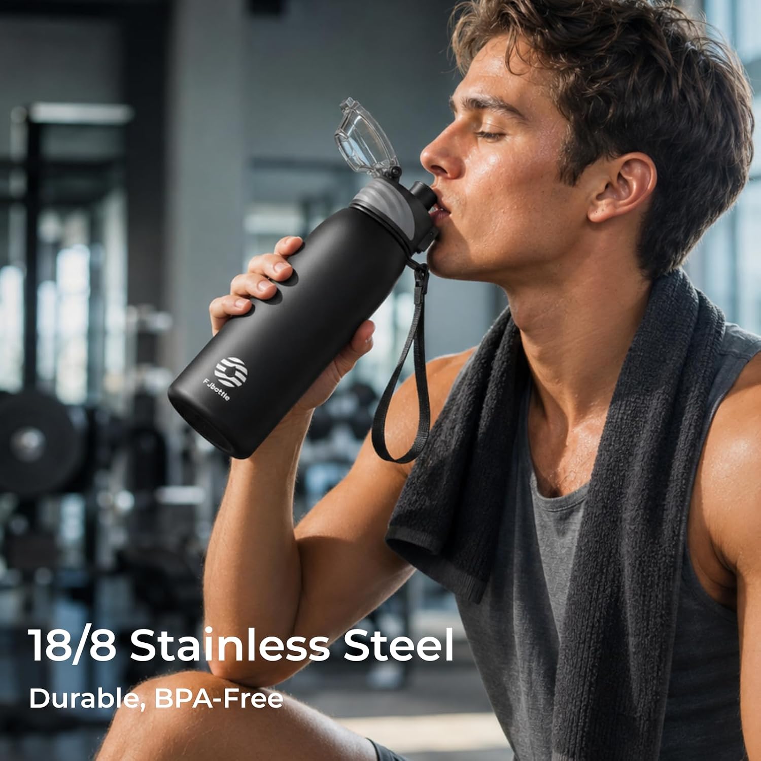 FJBOTTLE - BOTELLA DE AGUA CON AISLAMIENTO Y TAPA TRITÁN 1500ML - NEGRO - 3