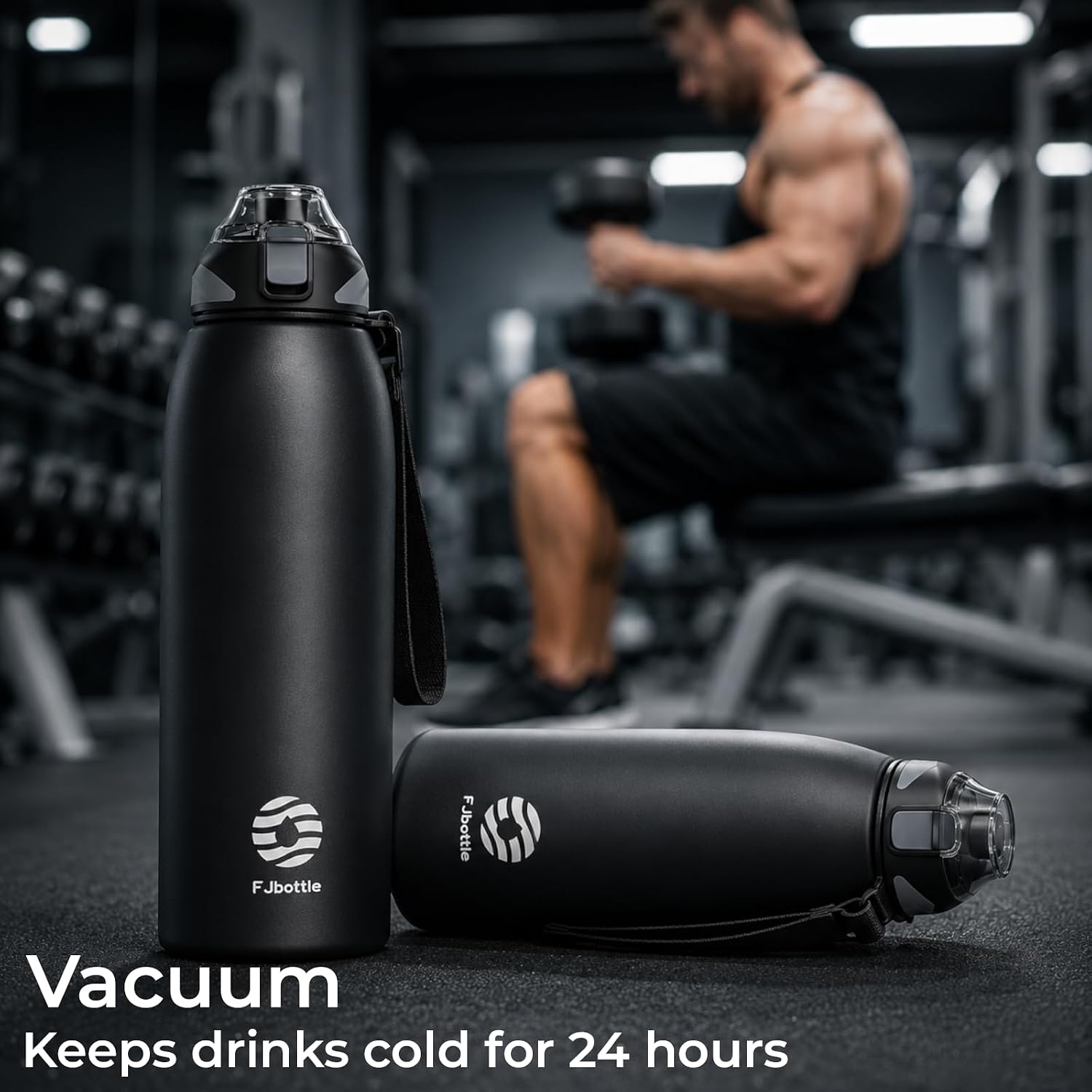 FJBOTTLE - BOTELLA DE AGUA CON AISLAMIENTO Y TAPA TRITÁN 1500ML - NEGRO - 5