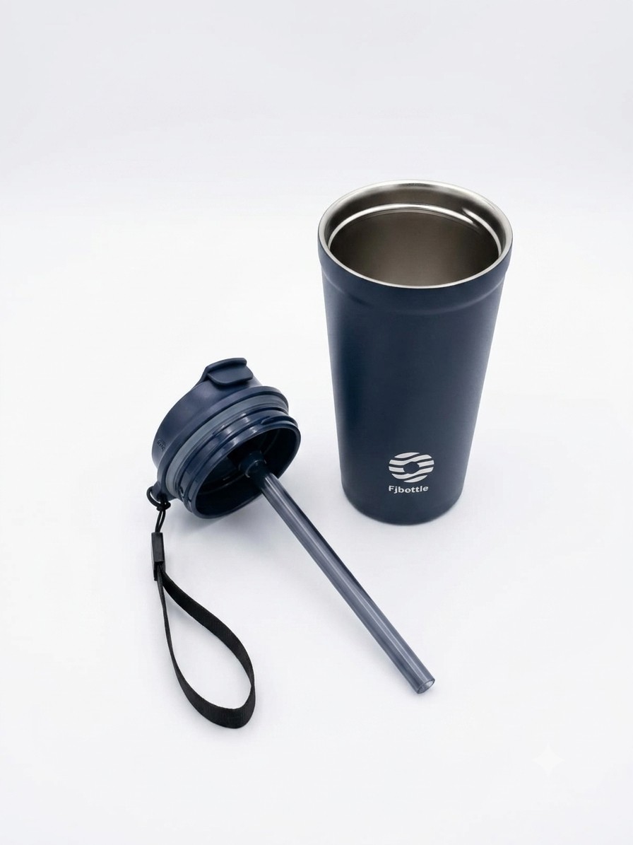 BOTELLA MUG TÉMICO ACERO CON TAPA DE TRITÁN 480ML - AZUL - 5