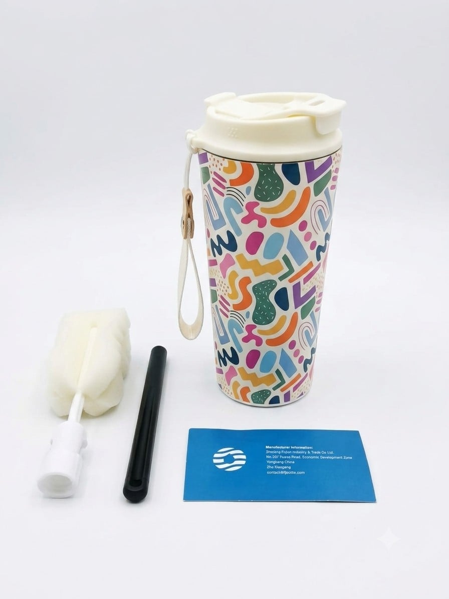 BOTELLA MUG TÉMICO ACERO CON TAPA DE TRITÁN 480ML - MULTICOLOR - 2