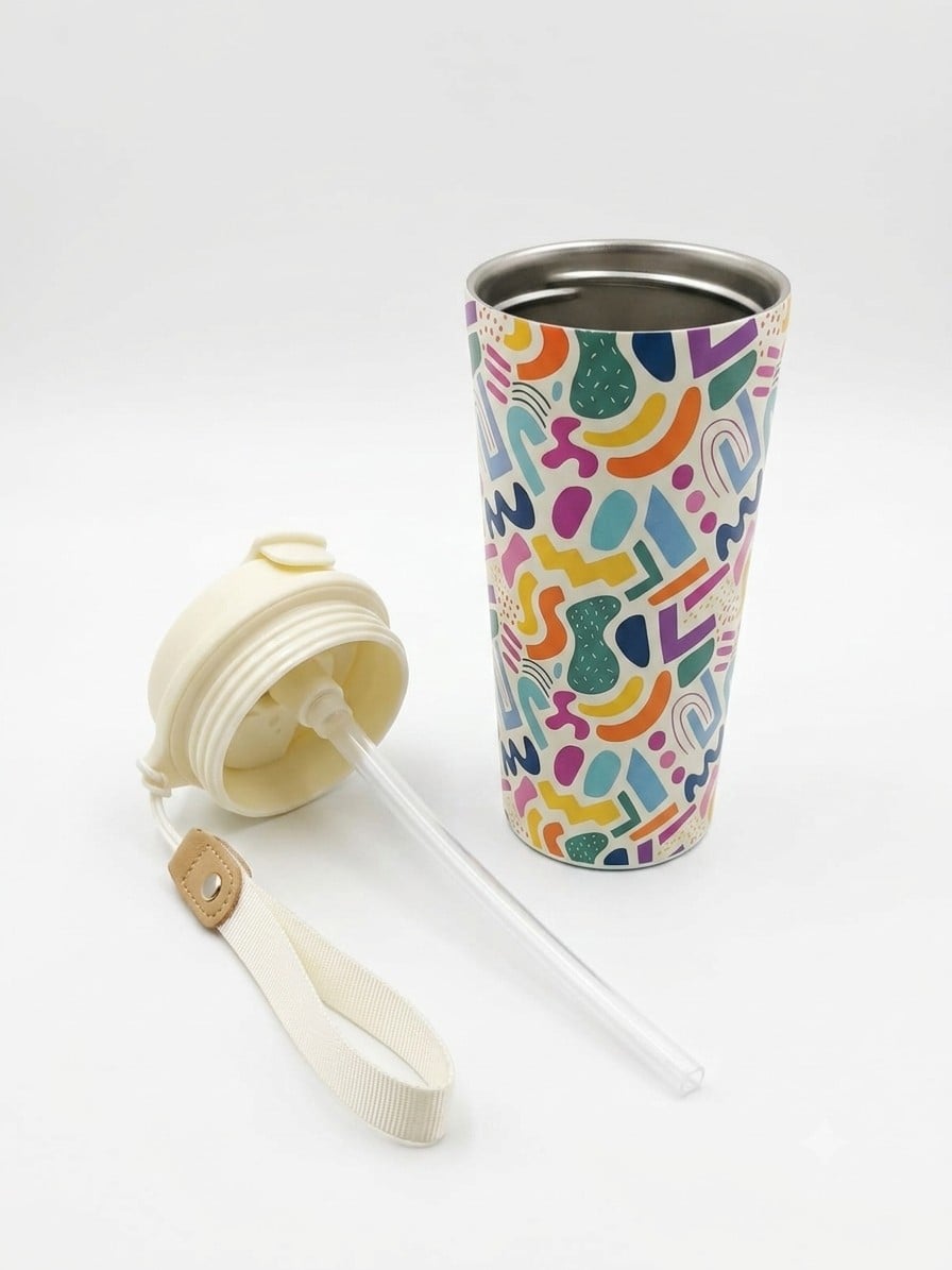 BOTELLA MUG TÉMICO ACERO CON TAPA DE TRITÁN 480ML - MULTICOLOR - 3