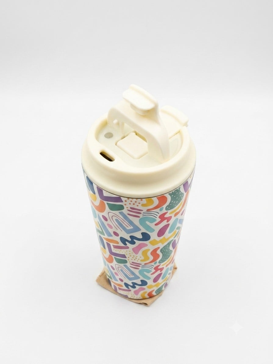 BOTELLA MUG TÉMICO ACERO CON TAPA DE TRITÁN 480ML - MULTICOLOR - 4