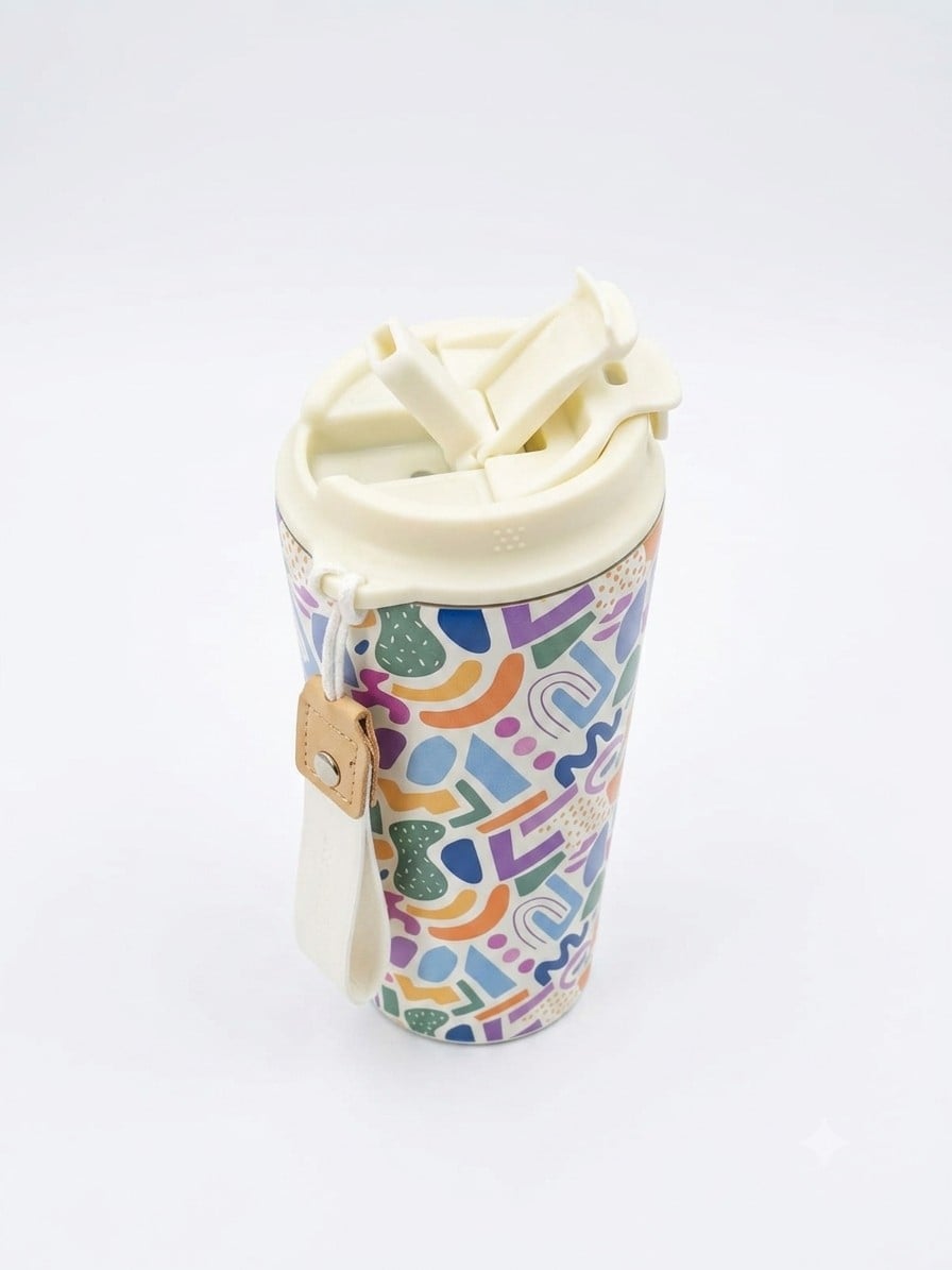 BOTELLA MUG TÉMICO ACERO CON TAPA DE TRITÁN 480ML - MULTICOLOR - 5