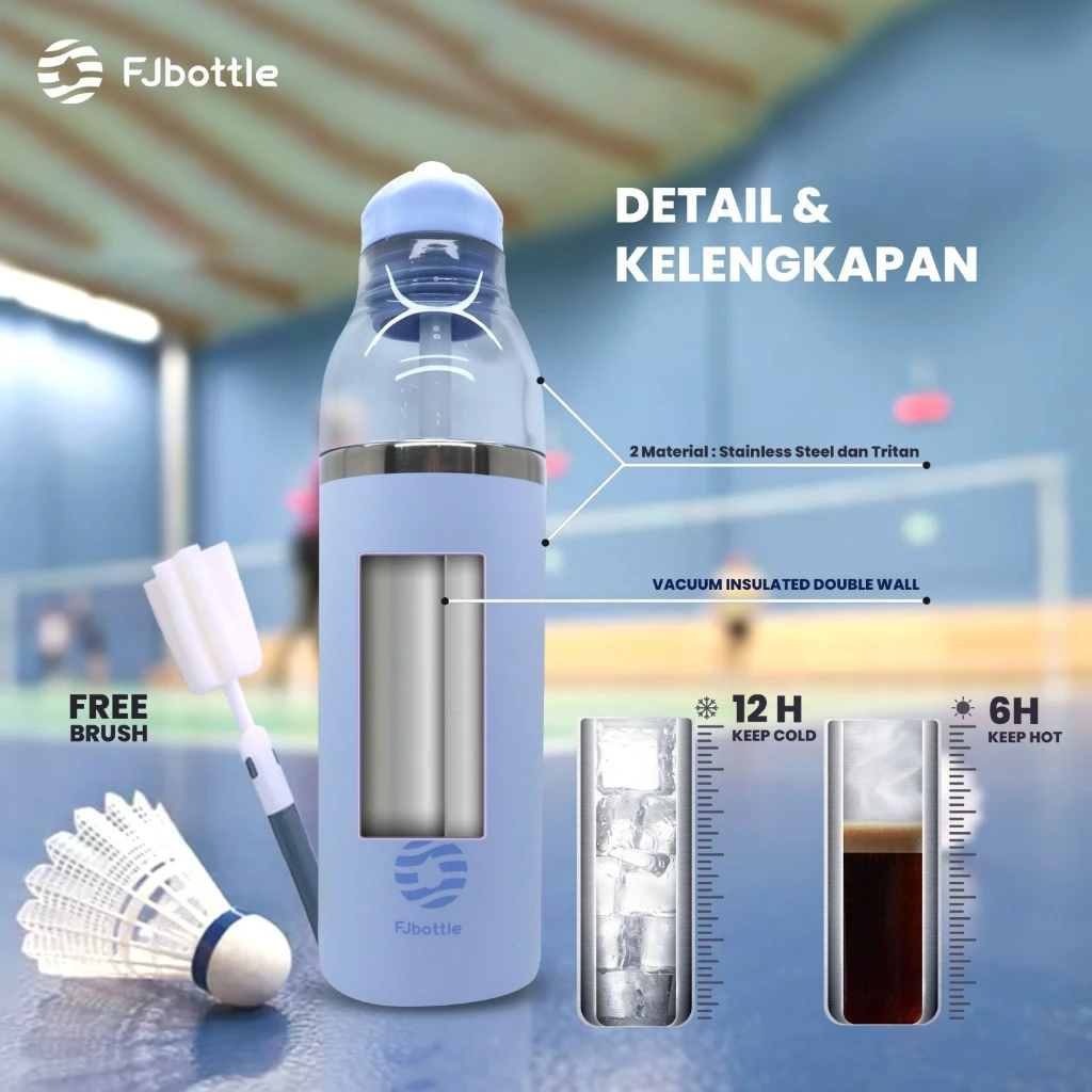 FJBOTTLE - BOTELLA DE ACERO DOBLE PARED 304S/S Y PLÁSTICO TRITAN DE 750ML - 2