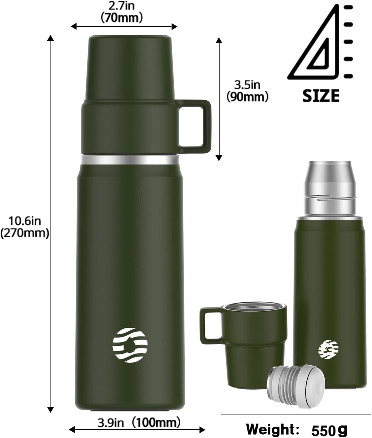 FJBOTTLE - TERMO CON AISLAMIENTO ACERO Y TAPA DE TRITAN EN FORMA DE TAZA 600ML - 5