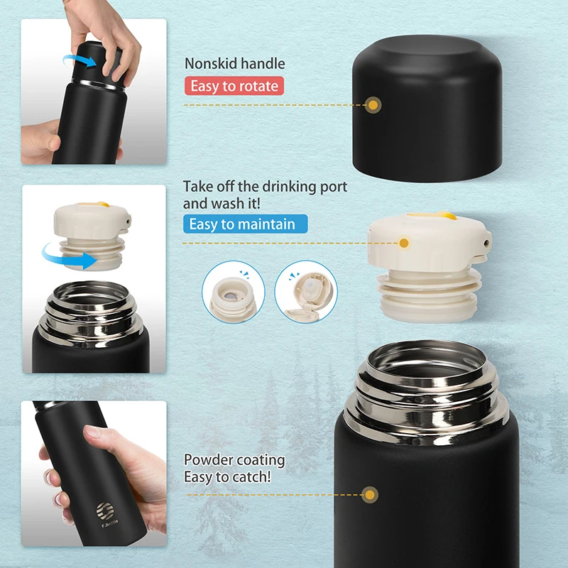 FJBOTTLE - TERMO CON AISLAMIENTO ACERO Y TAPA DE TRITAN EN FORMA DE TAZA 600ML - 4