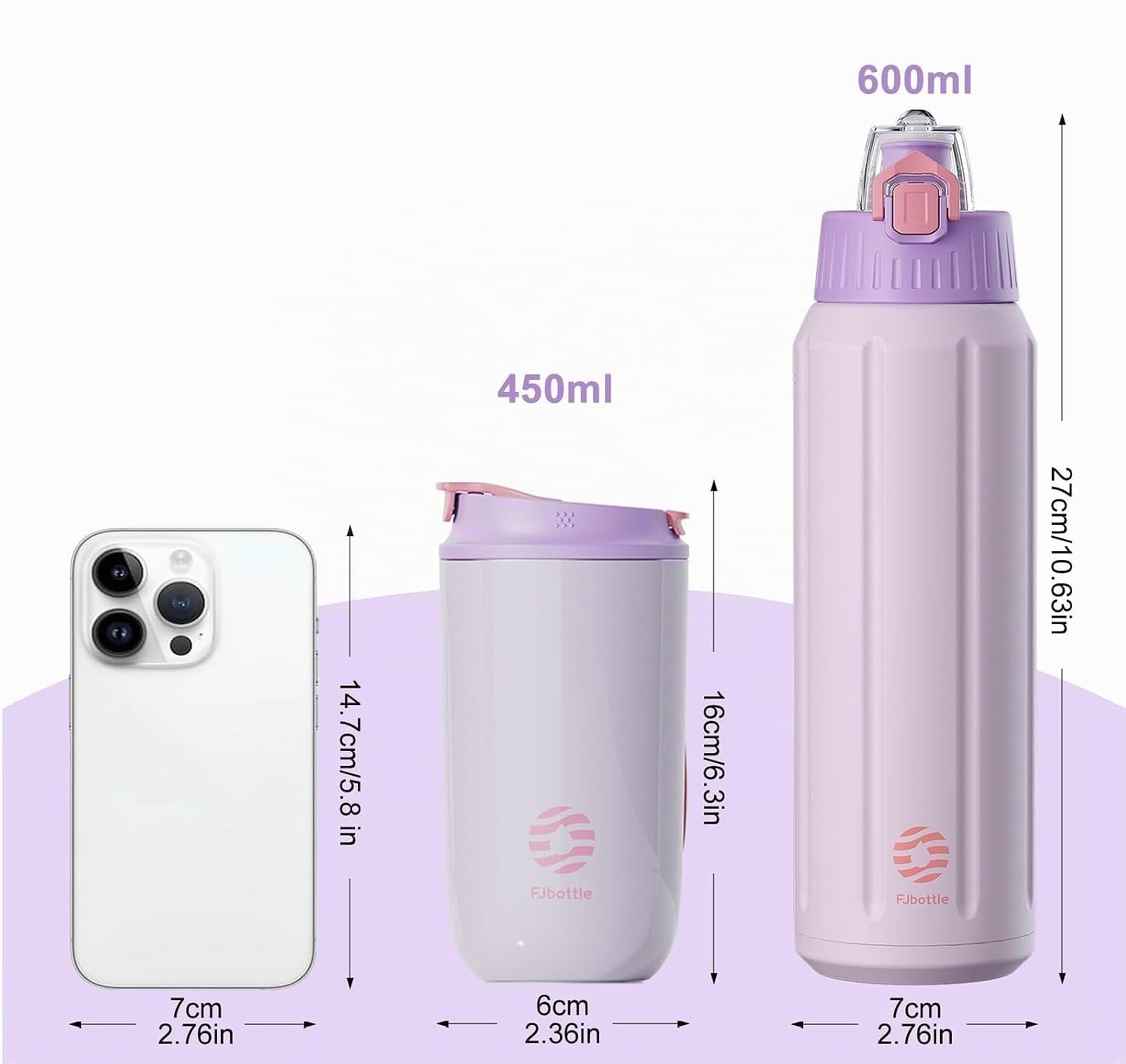FJBOTTLE - BOTELLA DE AGUA DEPORTIVA CON TAPA TRITÁN Y AISLAMIENTO - 600ML - 2