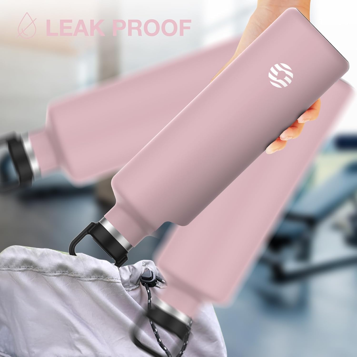 FJBOTTLE - BOTELLA DE AGUA DE 1750ML ACERO INOXIDABLE TÉRMICO DE DOBLE PARED PARA BEBIDAS CALIENTES/FRÍAS CON BOLSA DE TRANSPORTE - 5