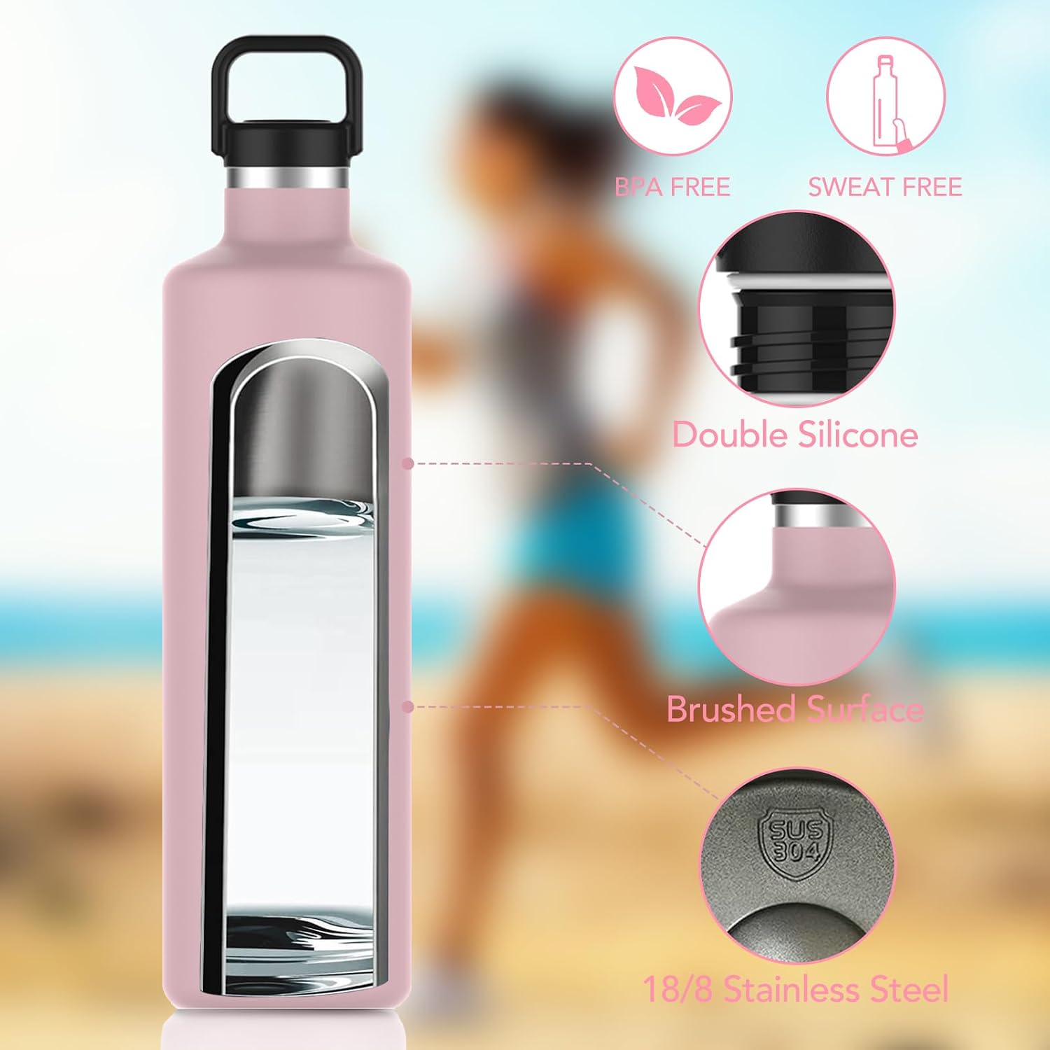 FJBOTTLE - BOTELLA DE AGUA DE 1750ML ACERO INOXIDABLE TÉRMICO DE DOBLE PARED PARA BEBIDAS CALIENTES/FRÍAS CON BOLSA DE TRANSPORTE - 7