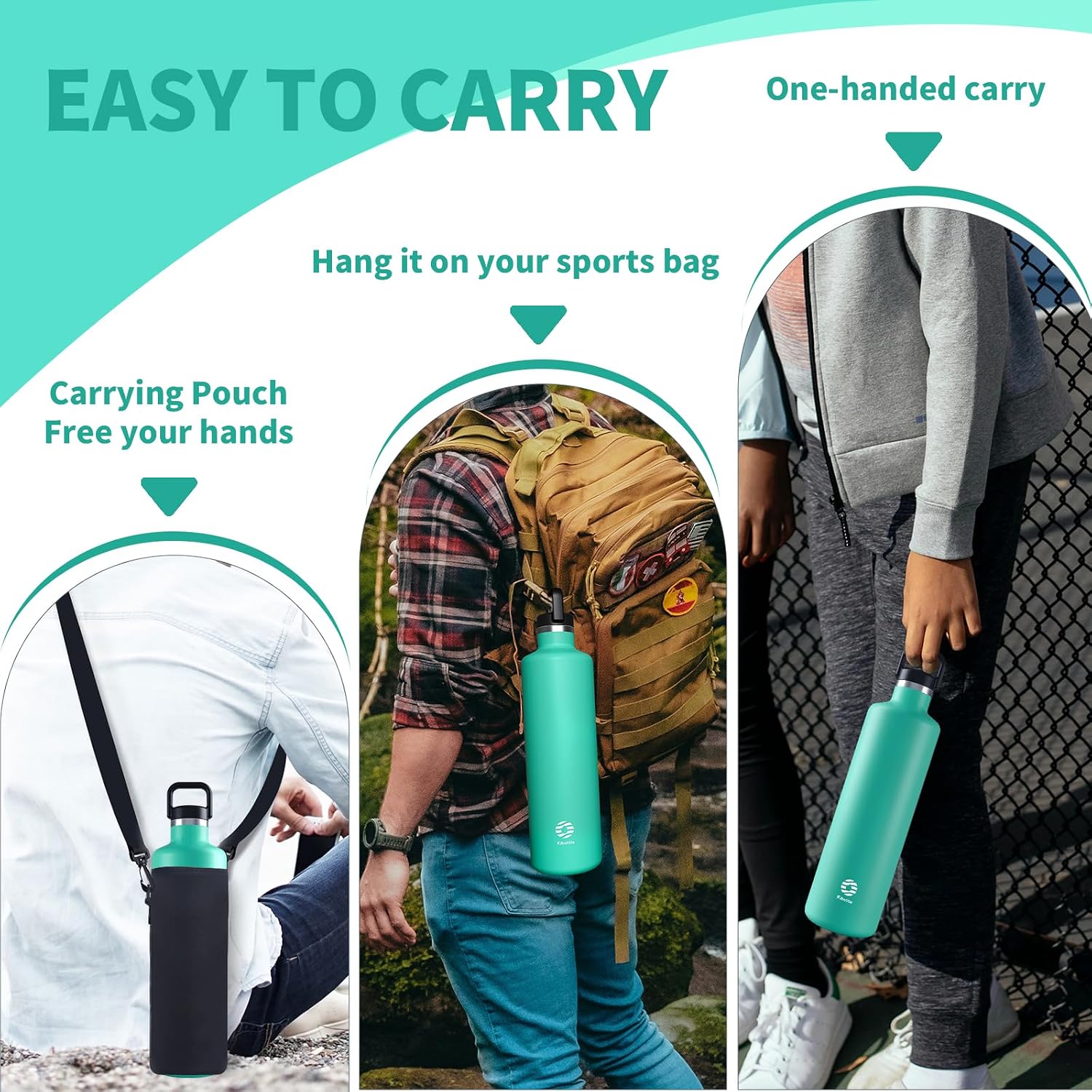 FJBOTTLE - BOTELLA DE AGUA DE 1750ML ACERO INOXIDABLE TÉRMICO DE DOBLE PARED PARA BEBIDAS CALIENTES/FRÍAS CON BOLSA DE TRANSPORTE - 5