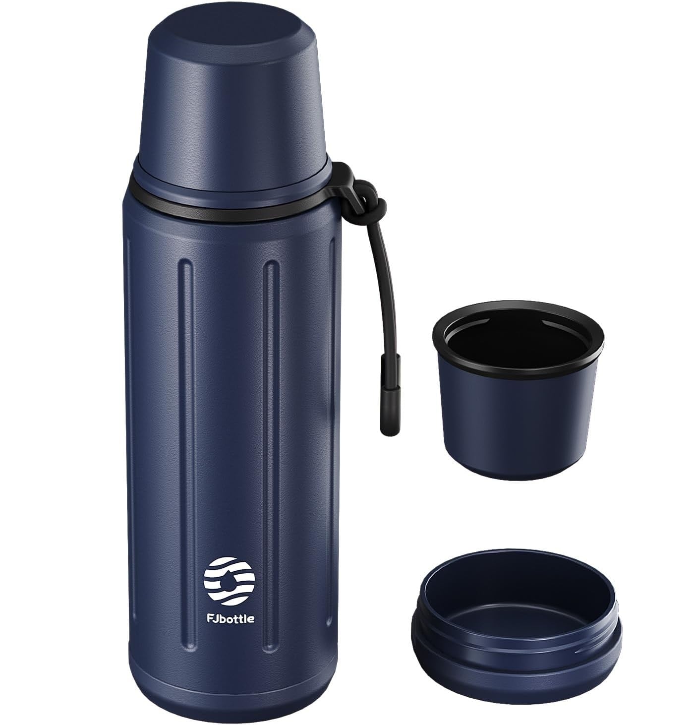 FJBOTTLE - TERMO CON VASO DE 1 LITRO (72HRS FRÍO 24HRS CALIENTE) PARA CAFÉ Y TÉ CON BASE EXTRAÍBLE Y FILTRO - 1