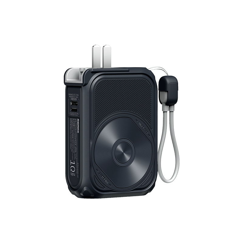 REMAX - POWER BANK 10000MAH RPP-116 INALÁMBRICO MAGNÉTICO 15W CON CABLE Y ENCHUFE DE PARED - 1