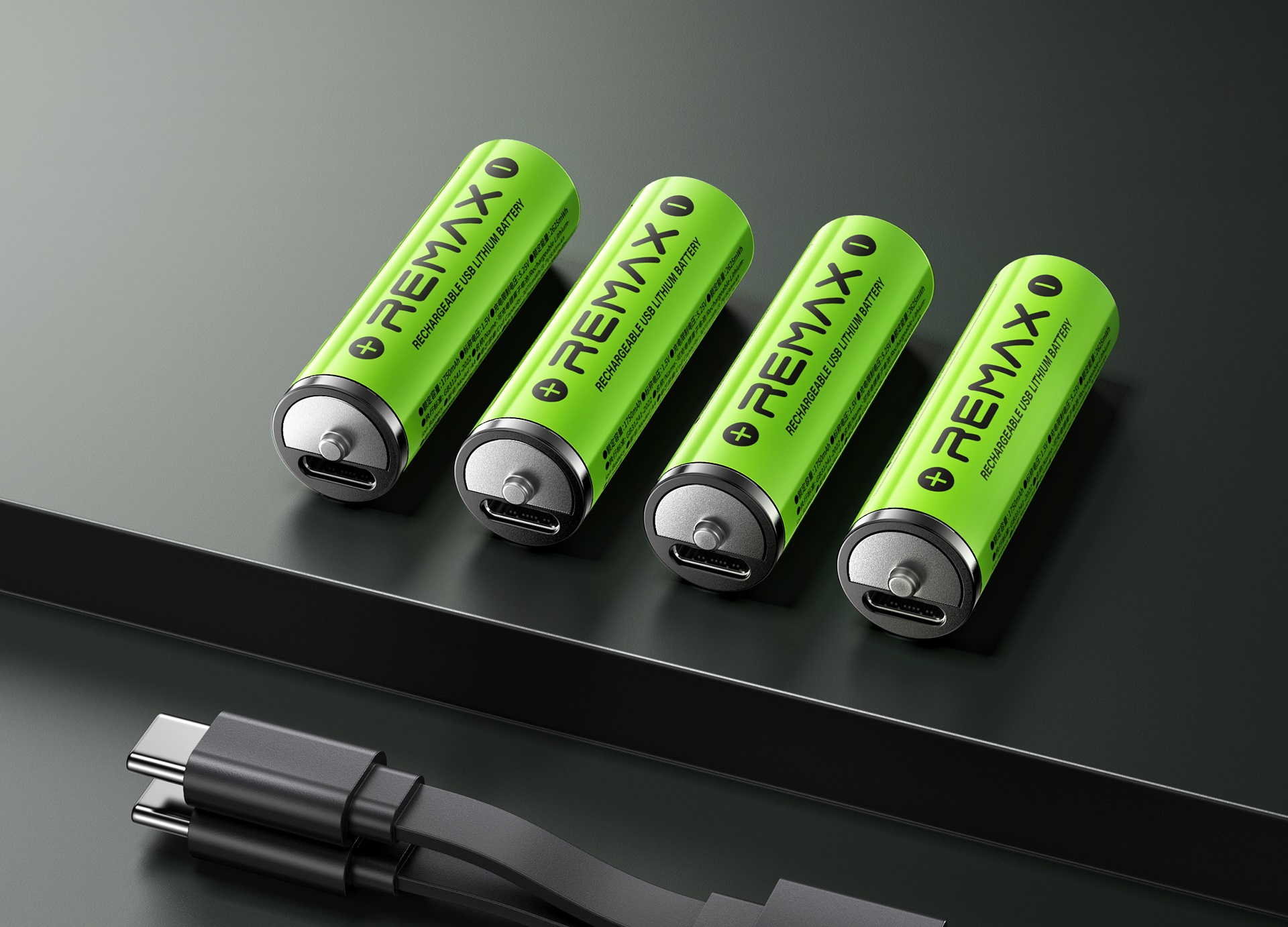 REMAX - BATERÍA RECARGABLE AAA PACK 4 UNIDADES USB LITHIUM BATTERY 814MWH - 2