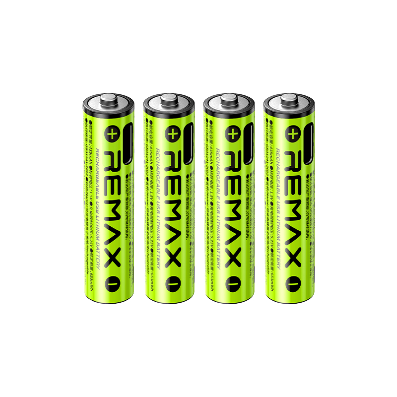 REMAX - BATERÍA RECARGABLE AAA PACK 4 UNIDADES USB LITHIUM BATTERY 814MWH - 1