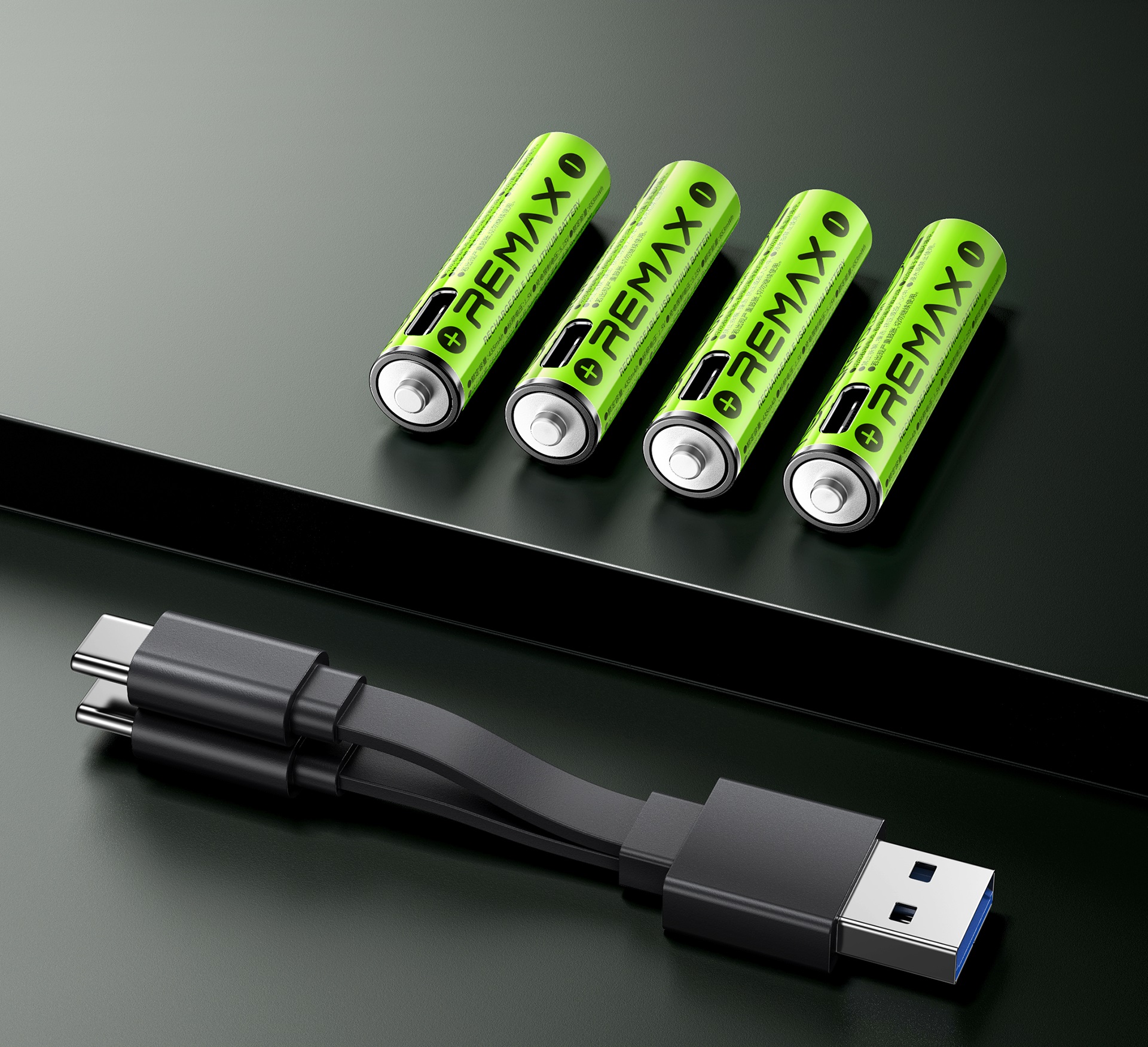 REMAX - BATERÍA RECARGABLE AAA PACK 4 UNIDADES USB LITHIUM BATTERY 814MWH - 2