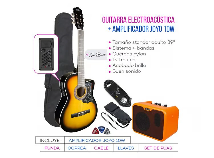 PACK ELECTROACUSTICO NYLON SUNBURST. - 2