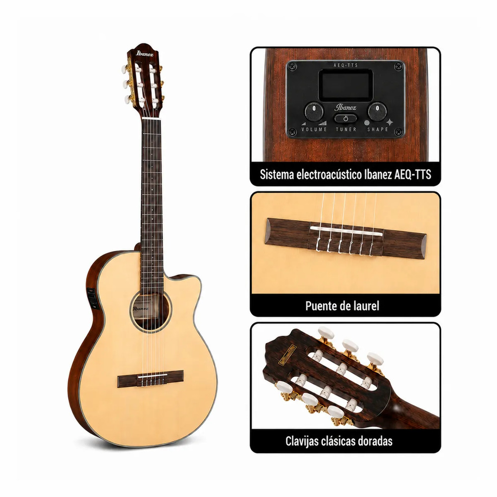 GUITARRA ELECTROACUSTICA AEG50N NATURAL HIGH GLOSS PACK - 2