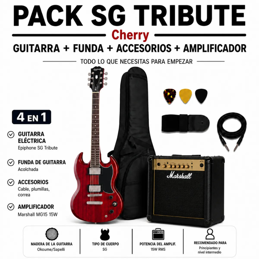 SG TRIBUTE VINTAGE CHERRY - MARSHALL 15W - 4