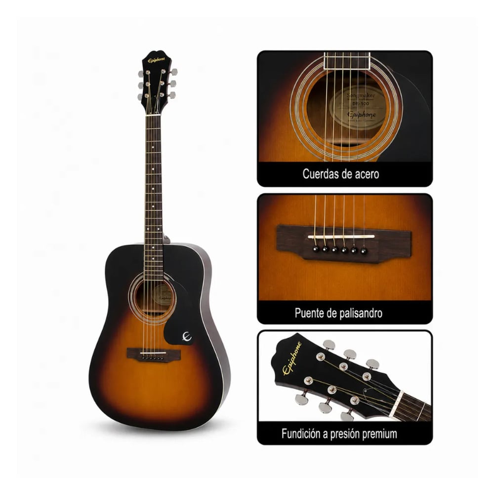 GUITARRA ACUSTICA DR-100 VINTAGE SUNBURST PACK - 2
