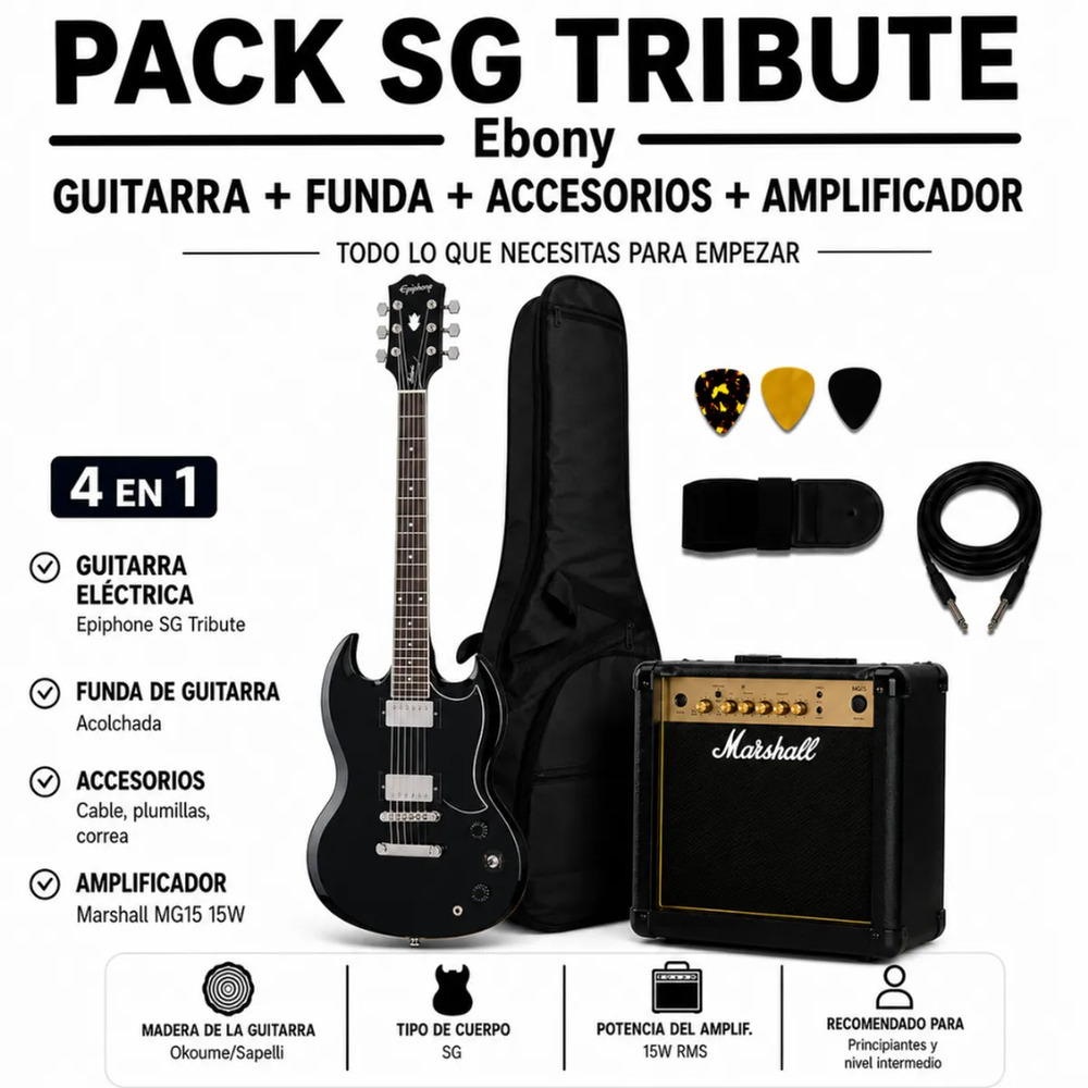 SG TRIBUTE VINTAGE EBONY - MARSHALL 15W - 4