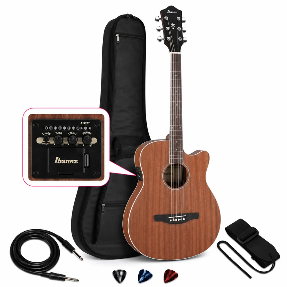 GUITARRA ELECTROACUSTICA AEG7MH OPEN PORE NATURAL PACK - 1