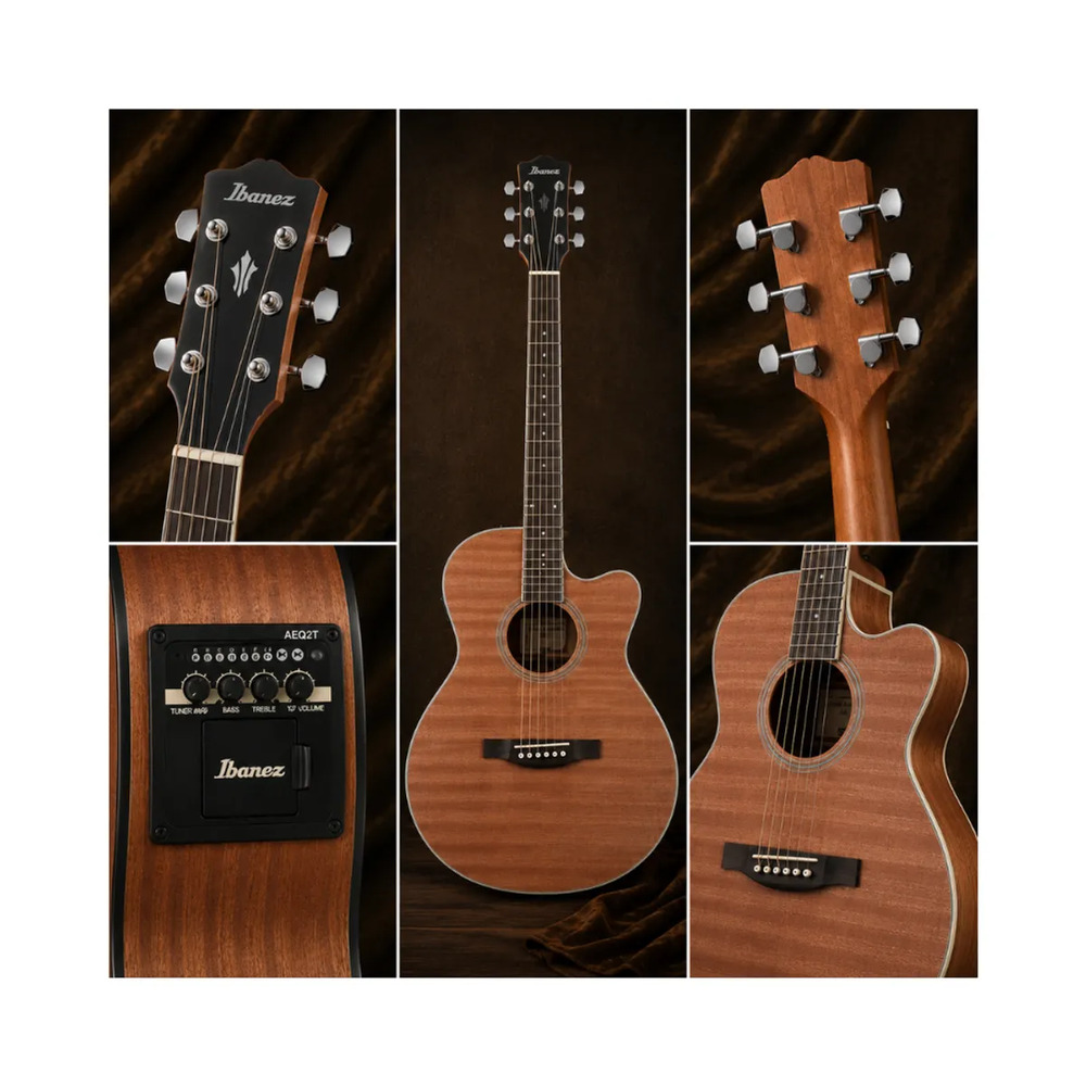 GUITARRA ELECTROACUSTICA AEG7MH OPEN PORE NATURAL PACK - 5