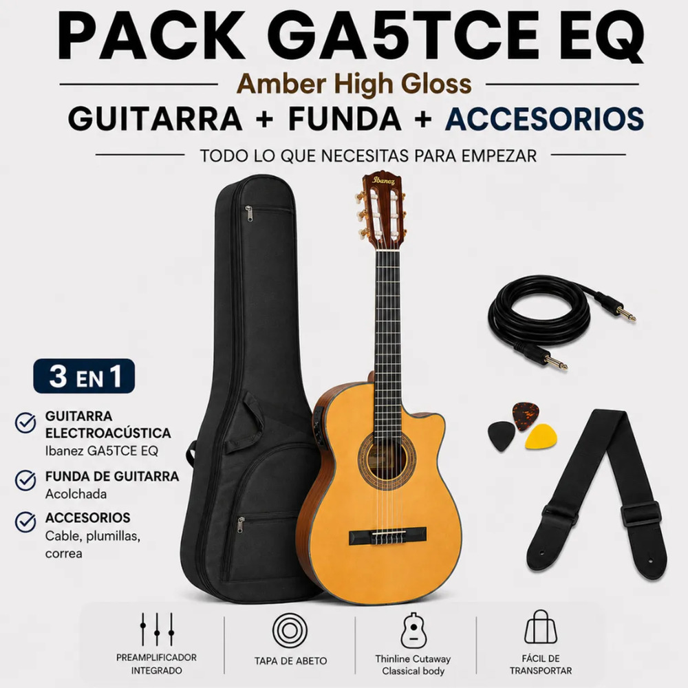 GUITARRA ELECTROACUSTICA GA5TCE AMBER HIGH GLOSS PACK - 3