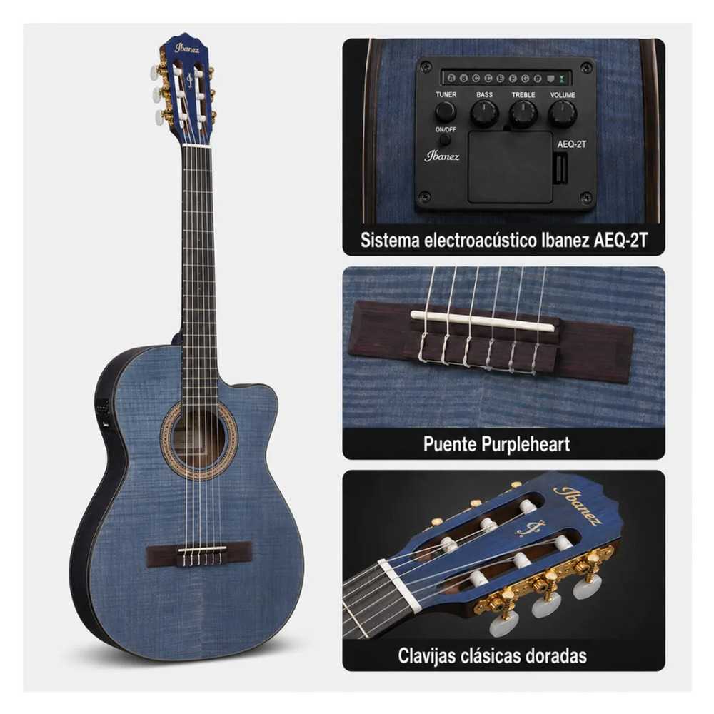 GUITARRA ELECTROACUSTICA GA5FMTCE OPEN PORE BLUEBERRY - 2
