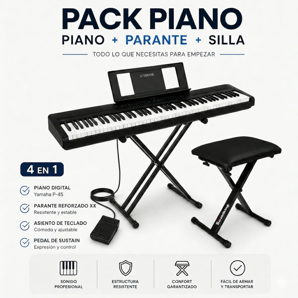 PIANO DIGITAL YAMAHA P45 PACK - 4