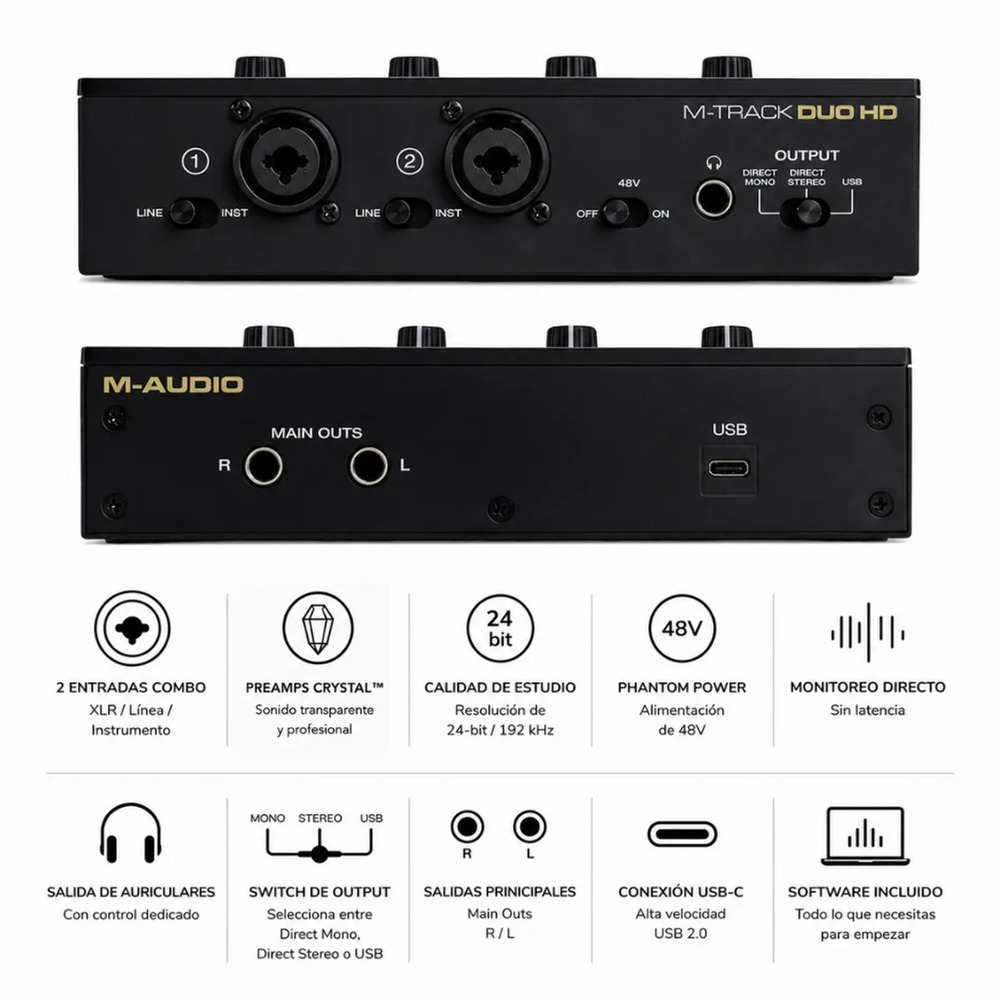 INTERFAZ DE AUDIO M-AUDIO M-TRACK DUO HD - 2