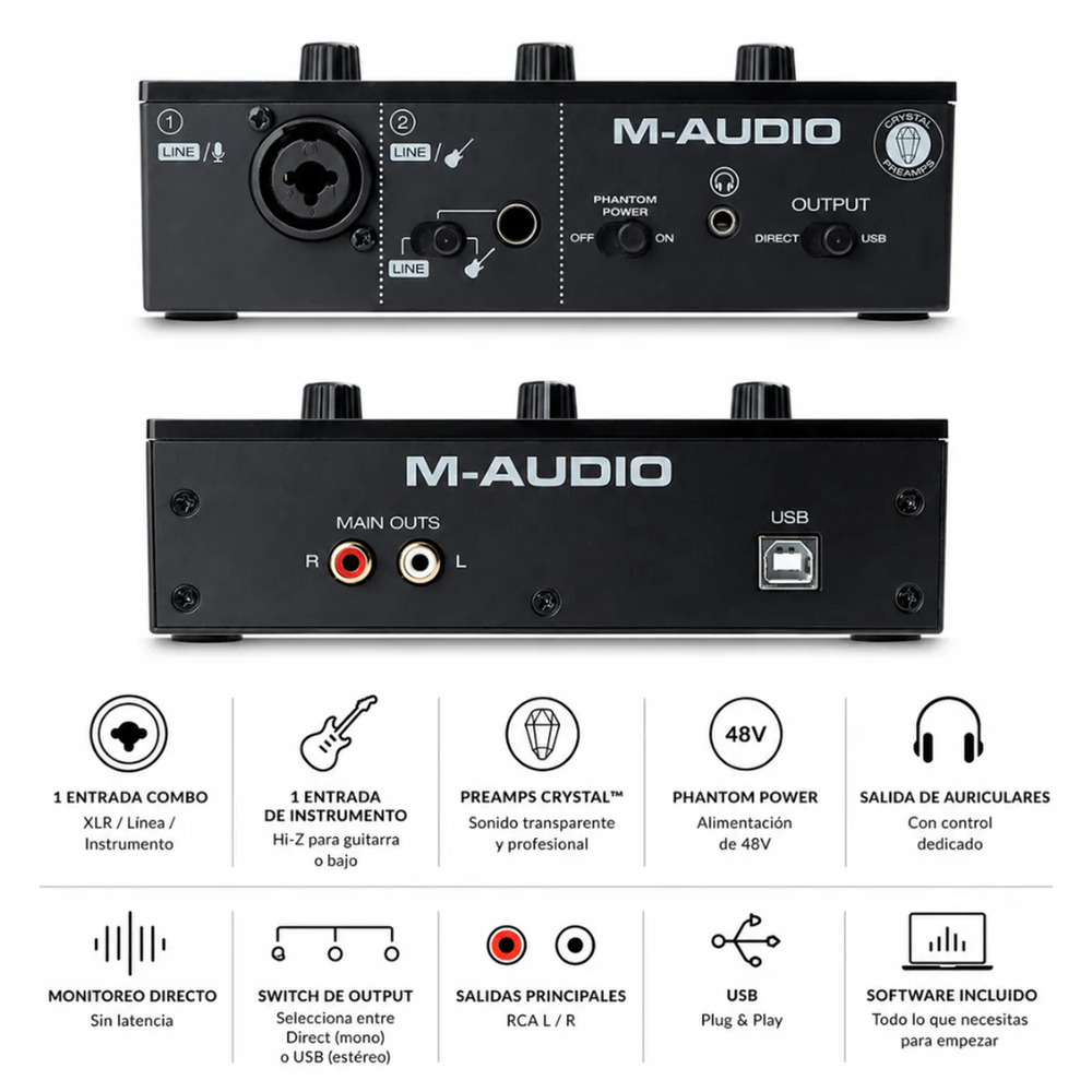 INTERFAZ DE AUDIO M-AUDIO M-TRACK SOLO - 2