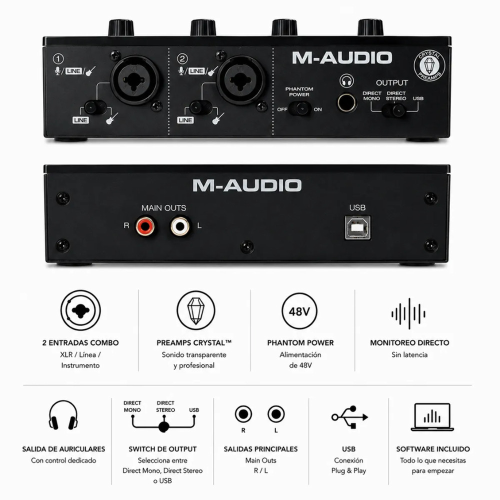 INTERFAZ DE AUDIO M-AUDIO M-TRACK DUO - 2