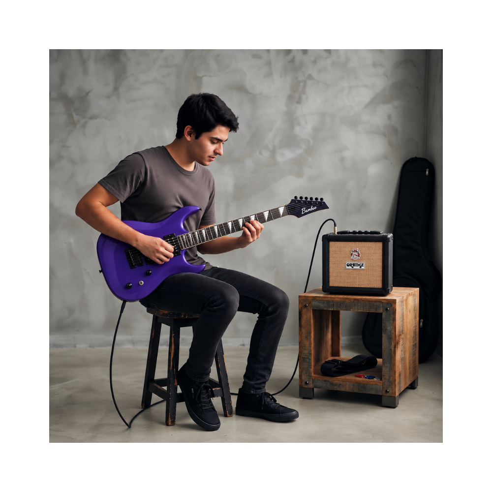 PACK ELECTRICO BAMBOO BOKY HH PURPLE - AMPLIFICADOR ORANGE 12W - 7
