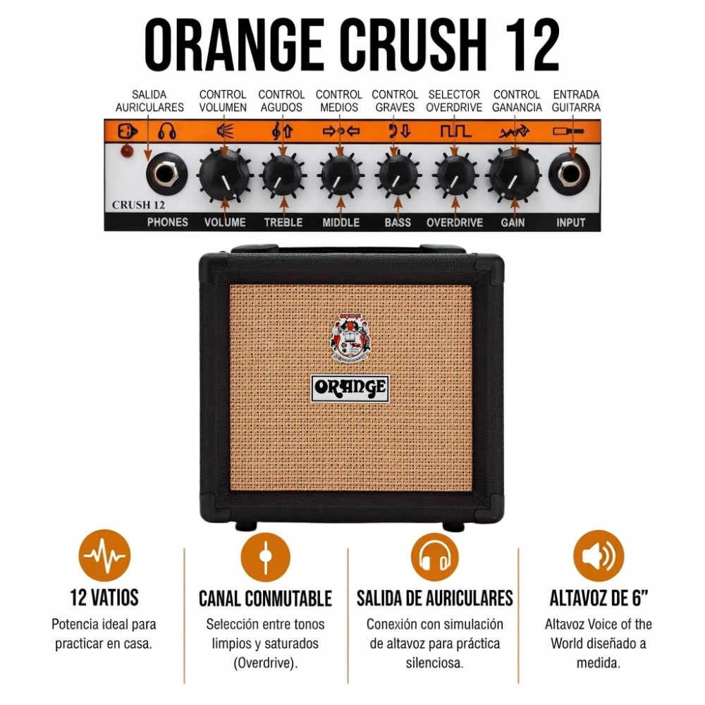 PACK ELECTRICO BAMBOO BOKY HH BLACK - AMPLIFICADOR ORANGE 12W - 3