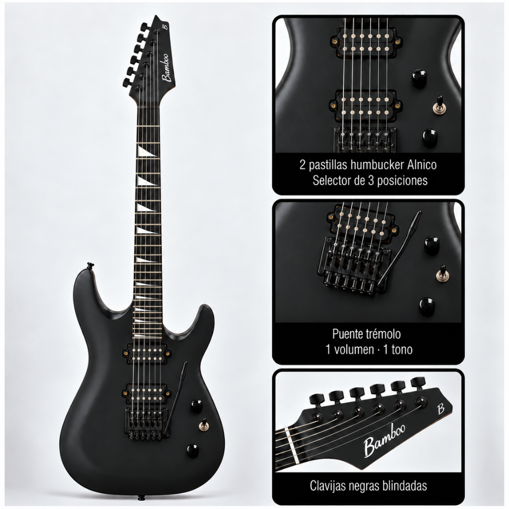 GUITARRA ELECTRICA BOKY HH BLACK - 2