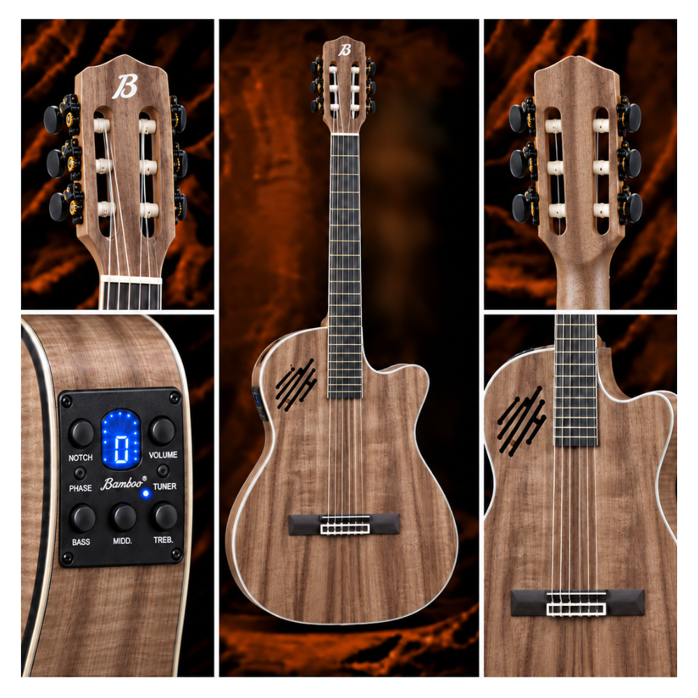 GUITARRA ELECTROCLASICA PRO SLIM KOA 39' PACK - 5