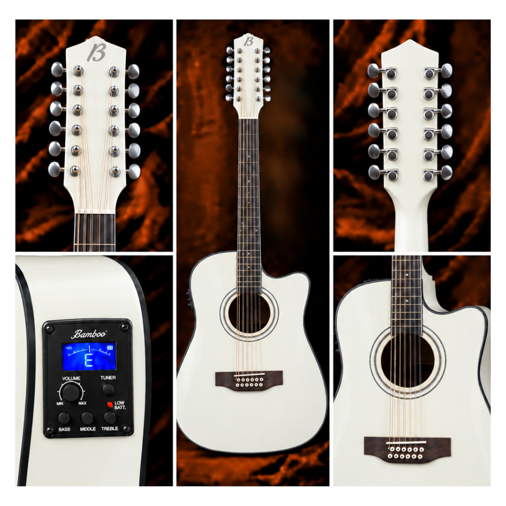 GUITARRA ELECTROACUSTICA DOCEROLA LINDEN BLANCA 42' PACK - 5