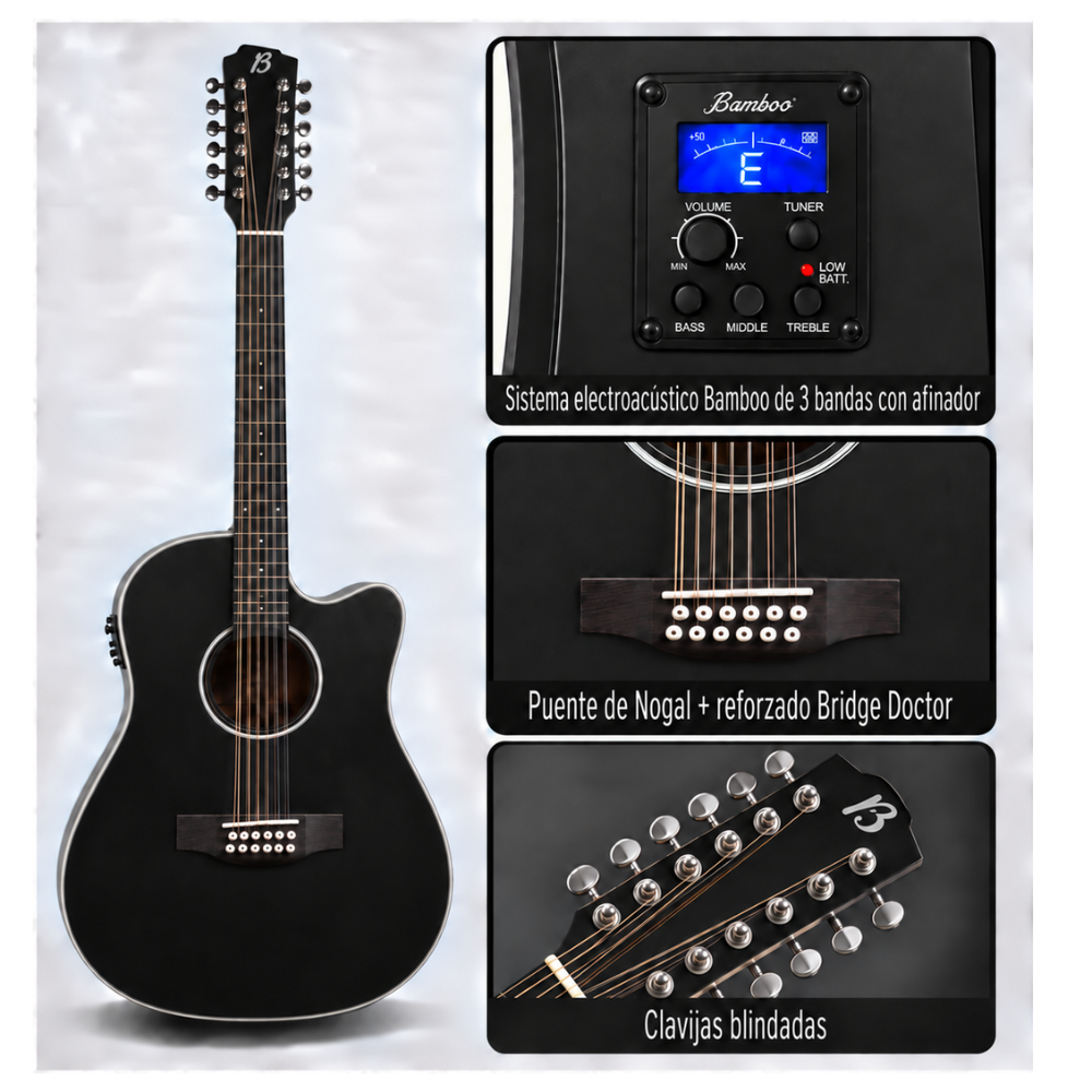 GUITARRA ELECTROACUSTICA DOCEROLA MAHOGANY BLACK 42' PACK - 2