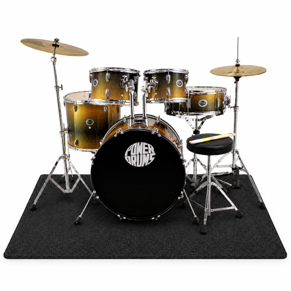 SET DE BATERIA ACUSTICA CPJ-5 FLASH FADE BLACK YELLOW - 1