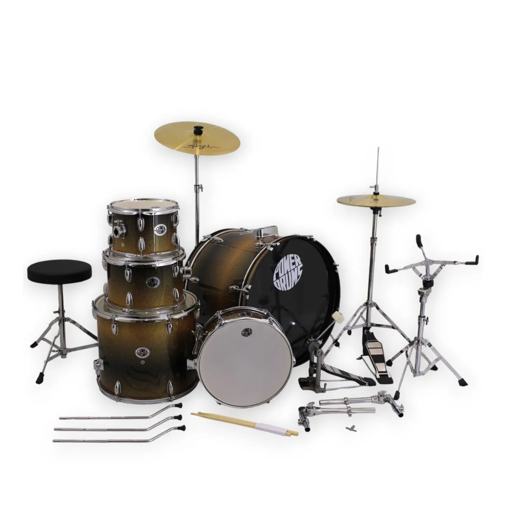 SET DE BATERIA ACUSTICA CPJ-5 FLASH FADE BLACK YELLOW - 2