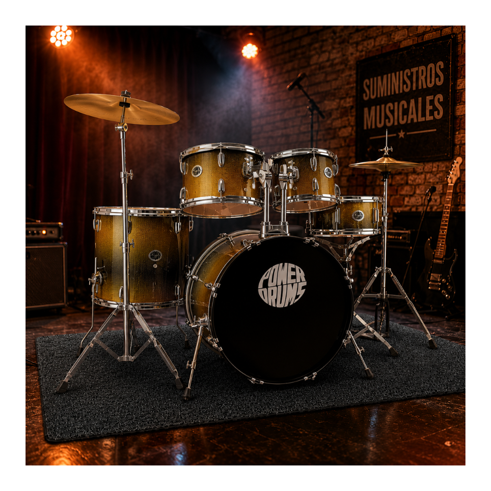 SET DE BATERIA ACUSTICA CPJ-5 FLASH FADE BLACK YELLOW - 6