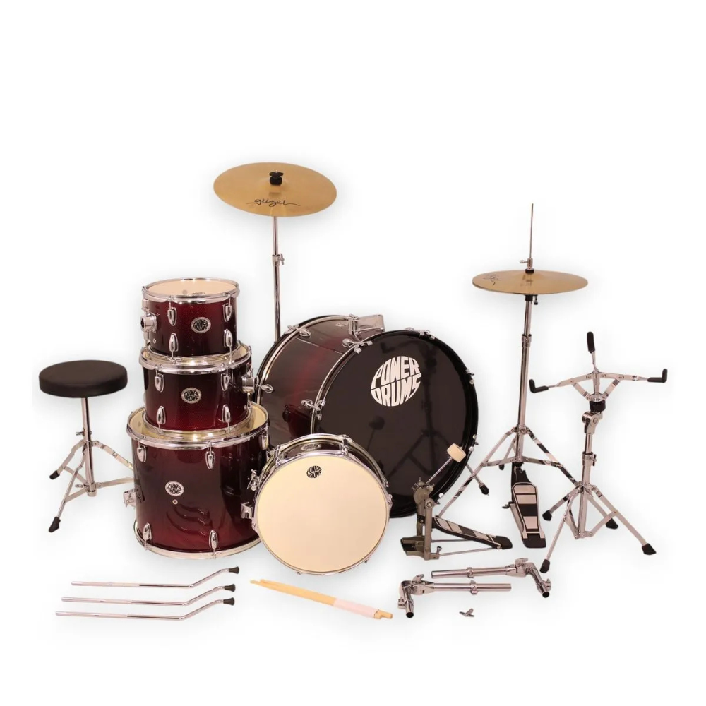 SET DE BATERIA ACUSTICA CPJ-5 FLASH FADE BLACK RED - 2