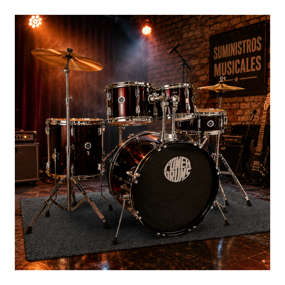 SET DE BATERIA ACUSTICA CPJ-5 FLASH FADE BLACK RED - 6
